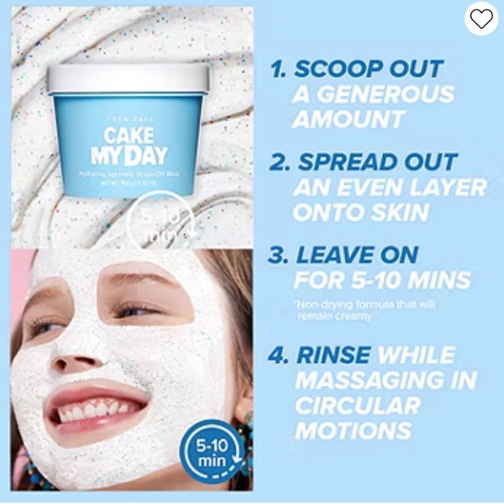 I Dew Care Cake My Day Hydrating Face Mask Hyaluronic Acid K Beauty 100ml - Picture 4 of 4